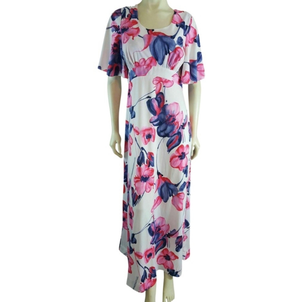 Vtg Liberty House Tropicana Floral Maxi Dress
